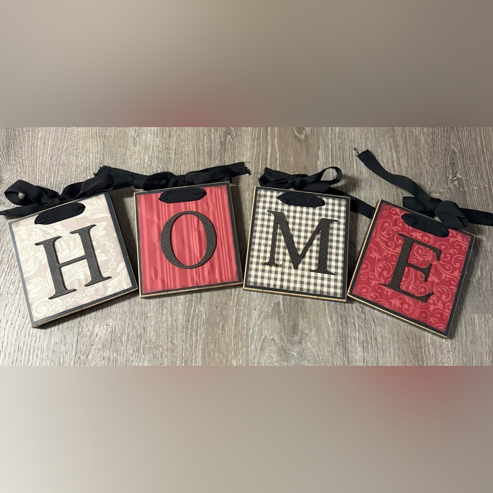 Decorative “HOME” Wall Plaques | Farmhouse Wall Decor | Cozy Home Sign Set - Picture 2 of 4